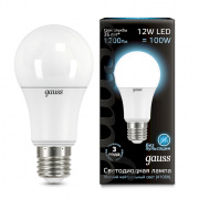 Лампа Gauss LED A60 globe 12W E27 4100K 102502212